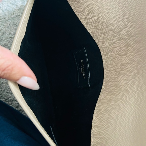 SAINT LAURENT Grain De Poudre Uptown Pouch (Dark Beige) - Picture 4 of 7